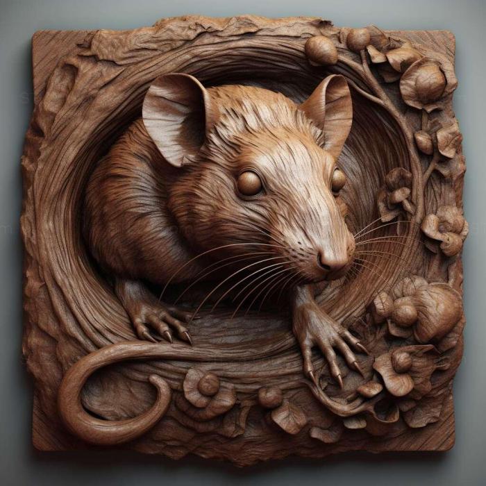 Nature and animals (rat 3, NATURE_6475) 3D models for cnc